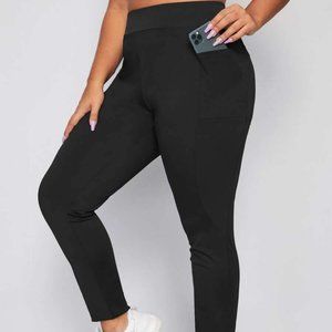 Plus Sized - Cell Phone Pocket High Waisted Leggings